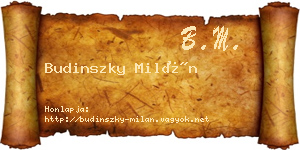 Budinszky Milán névjegykártya