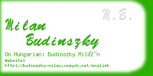 milan budinszky business card